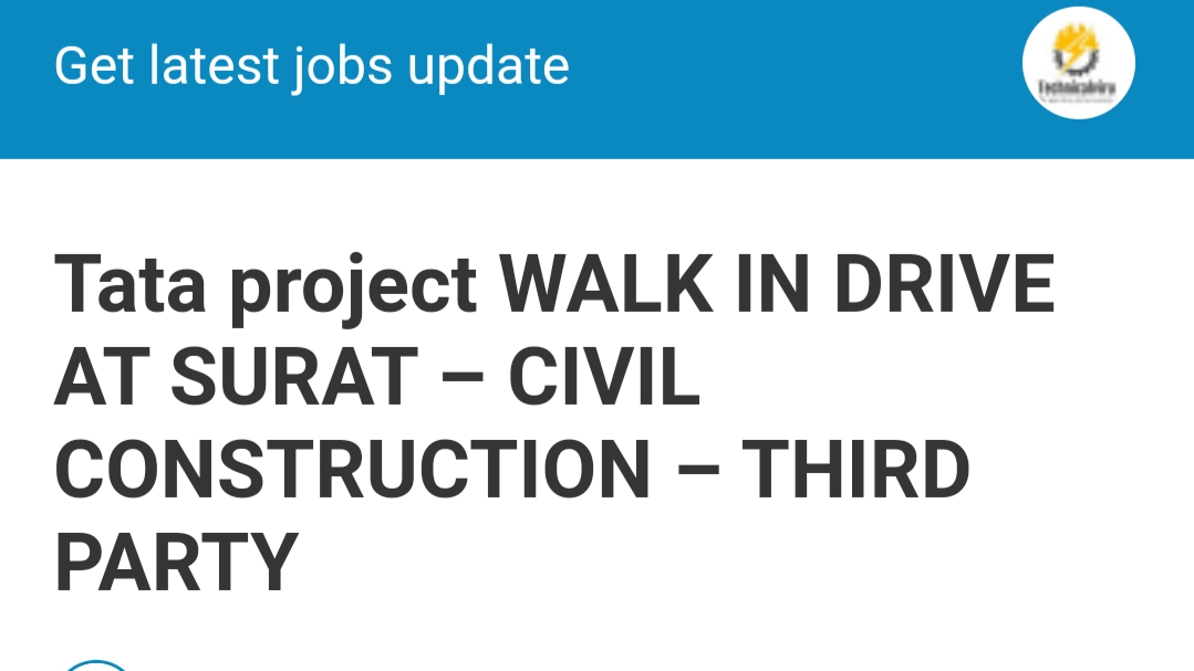 Tata project WALK IN DRIVE AT SURAT – CIVIL CONSTRUCTION – THIRD PARTY